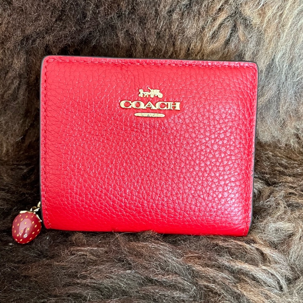 Coach Wallet With Strawberry Zipper Pull